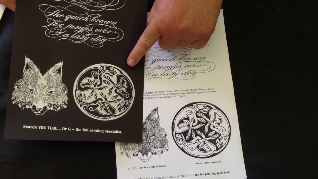 Dr G the foil printing specialist, Toner reactive foil printing vs Hot stamp foil printing YouTube