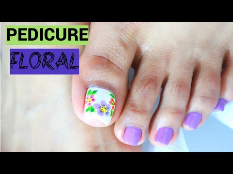 Uñas de los Pies con flores FACILES Y Bonitas/PEDICURE NAIL ART  @delaguasirena