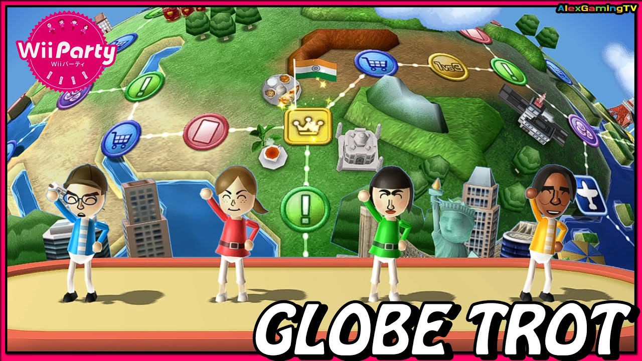 Wii Party Globe Trot gameplay (Dongking vs Lucia vs Marisa vs Georage) Master com | AlexGamingTV