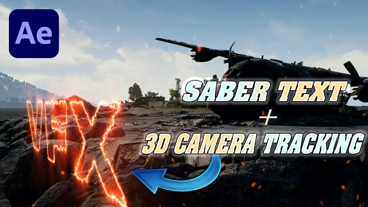 Saber Text With 3D Camera Tracking in After Effects 😍  |  Teaser