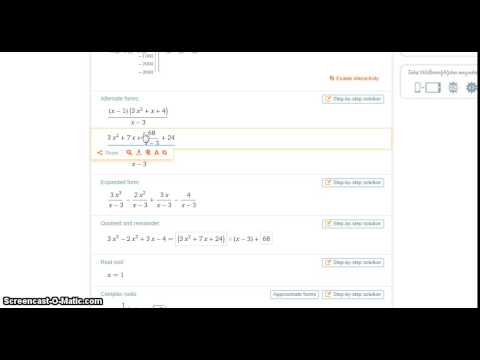 Using Wolfram Alpha to do polynomial division