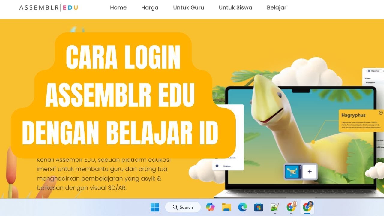CARA LOGIN ASSEMBLR EDU DENGAN BELAJAR ID - YouTube