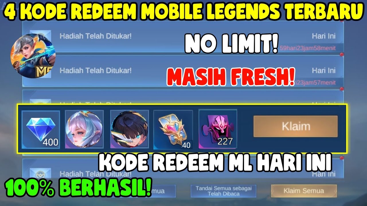 BURUAN! 4 KODE REDEEM ML HARI INI KODE REDEEM MOBILE LEGENDS TERBARU ...