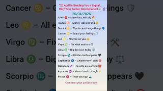 “20 April Zodiac Energy⚡This Message Isn’t Random!🔮 #shorts #astrology”#horoscope #zodiac#zodiacsign