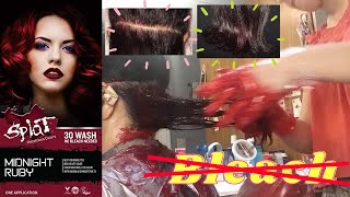 Dying My Mom's Black Hair Red With Splat Rebellious Colors In Midnight Ruby Without Bleach