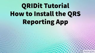 QRS Reporting App How to Sign in for the first time