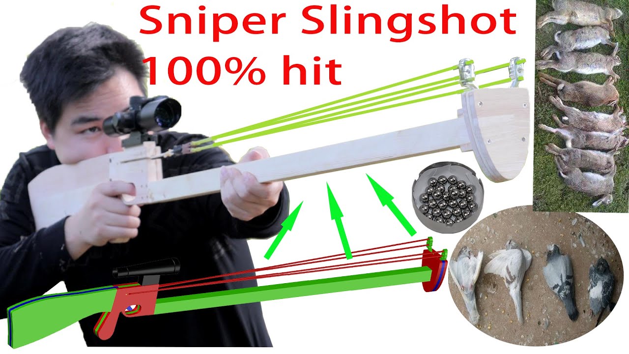 How to make a sniper rifle, wood rubber band steel ball gun (free template tutorial) YouTube
