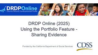 Using the Portfolio Feature—Sharing Evidence in DRDP Online for Teachers