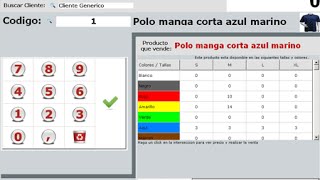Programa para tiendas de ropa, tpv moda para tallas y colores