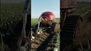 #Future farming has arrived 🤖🌱 # AI robot harvesting the future of agriculture.”