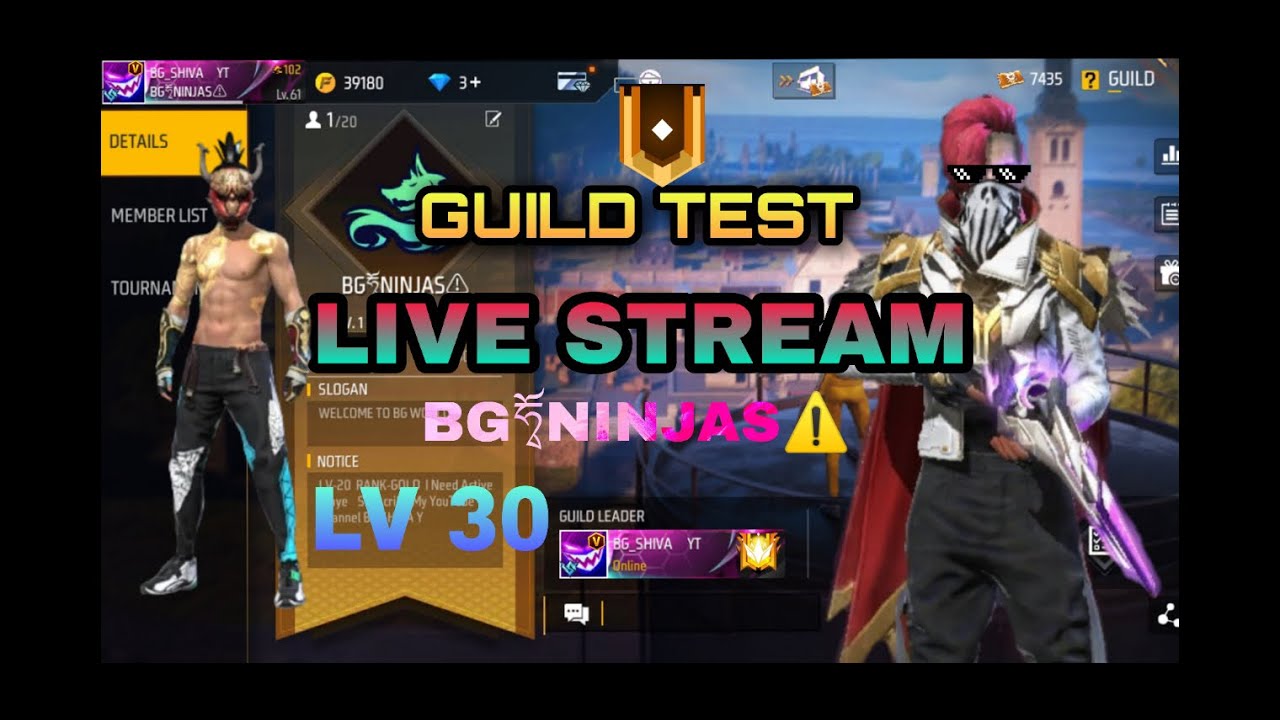 FREE FIRE LIVE GUILD TESTING | GUILD TEST LIVE | FF LIVE GUILD TEST # ...