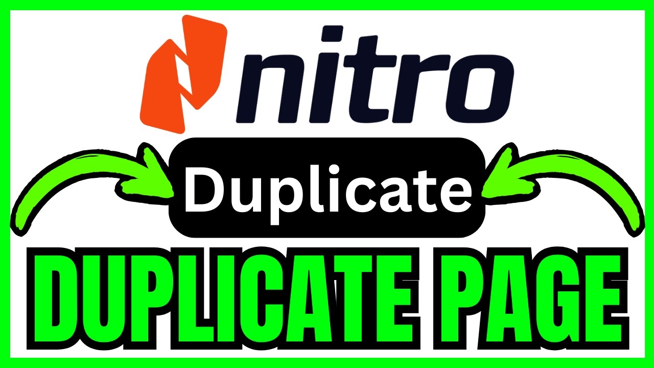 How To DUPLICATE PAGE In Nitro PDF (QUICK & EASY) 2026 - YouTube
