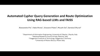 Automated Cypher Query Generation and Route OptimizationUsing RAG-based LLMs and FAISS