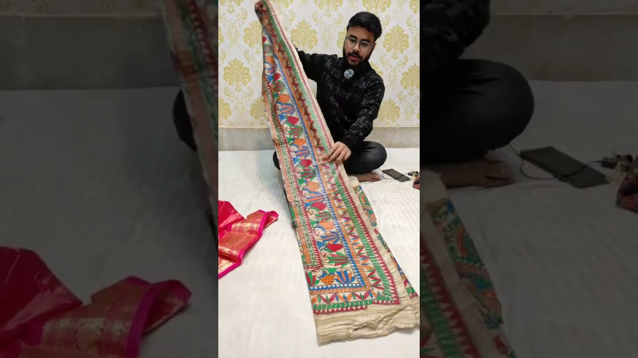 Madhubani Hand Painting & Self Kanjivaram Booking no-8710030592