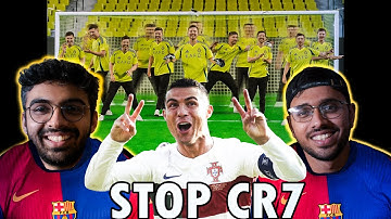 How Many goalkeepers Does It Take to Stop Ronaldo? - Barca Fans React #cr7 #mrbeast #barca