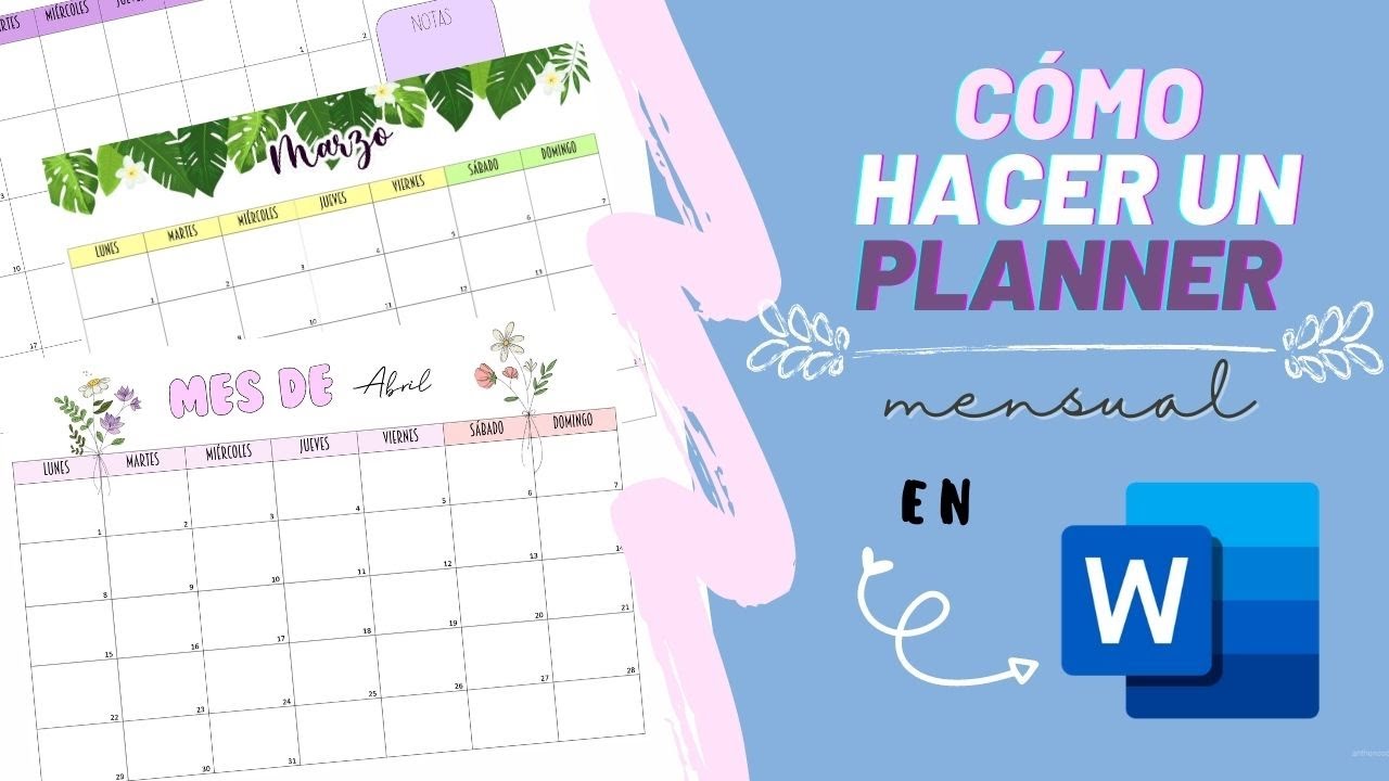 COMO HACER UN PLANNER MENSUAL EN WORD 📅 YouTube