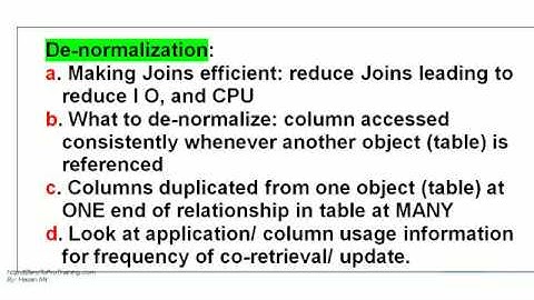 Object Oriented Relational Data Modeling - Monograph - Segment 1 Unit 11 - Tips on Denormalization