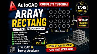 AutoCAD ARRAY RECTANG Command Tutorial | Complete Rectangular Array Masterclass for Beginners