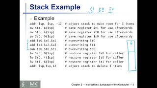 [12] MIPS Stack Segment and Stack Pointer Example
