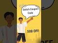 Snitch Coupon Code 500 off #couponcode #onlineshopping #fashion