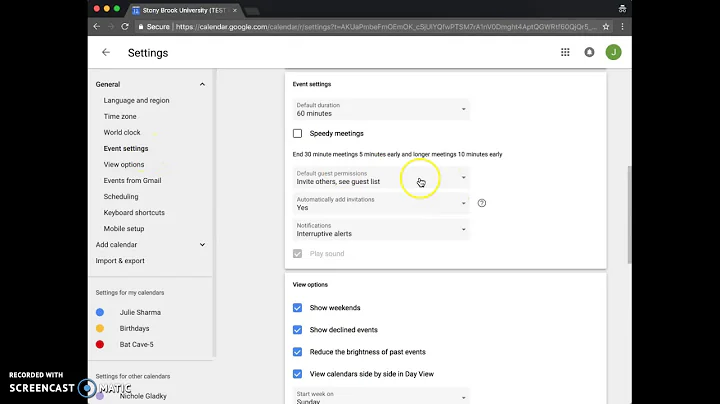 New Google Calendar General Settings: Default Guest Permissions & New View Settings