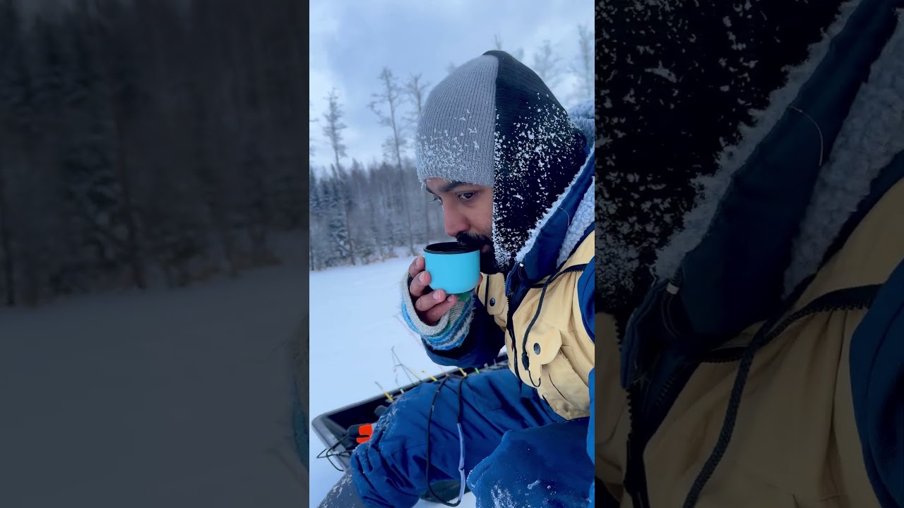 കൊടും തണുപ്പത്തുള്ള മീൻ പിടുത്തം . Ice fishing in Finland