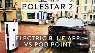 Career Overview Charging in Brighton with the Polestar 2 - second attempt using Electric Blue
