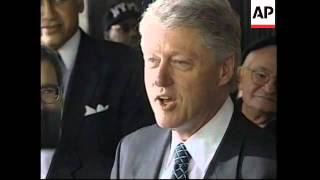 USA: BILL AND HILLARY CLINTON GREETED IN HARLEM