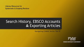 Search History and Exporting