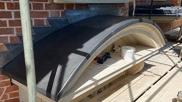 Lead Installation To A Curved Stone Entrance Portico