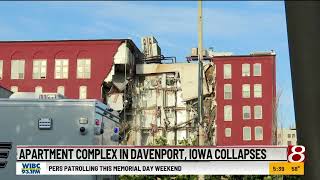 Crews search for survivors after partial apartment building collapse in Davenport, Iowa