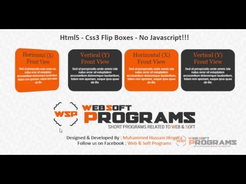 HTML CSS Animation FlipBoxes - No Javascript!!