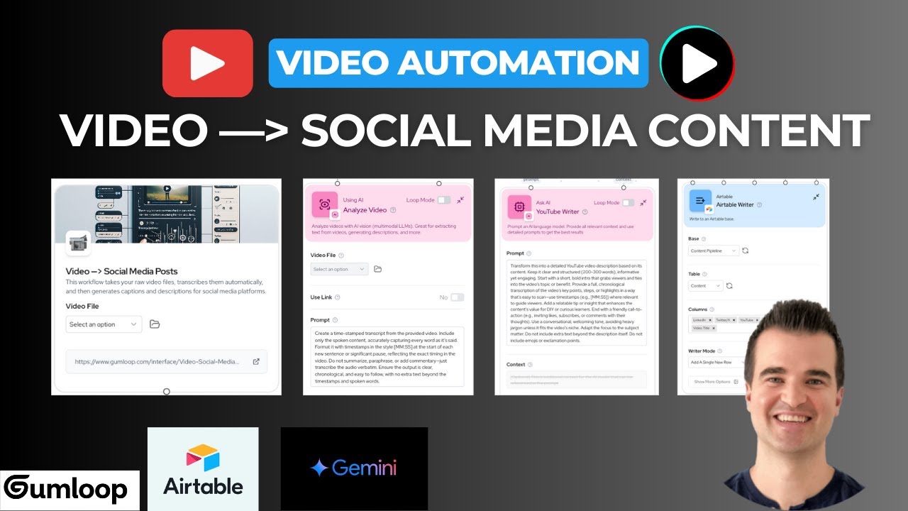 Create Social Media Posts in SECONDS with this AI Video Automation (Gumloop AI Agents Tutorial)
