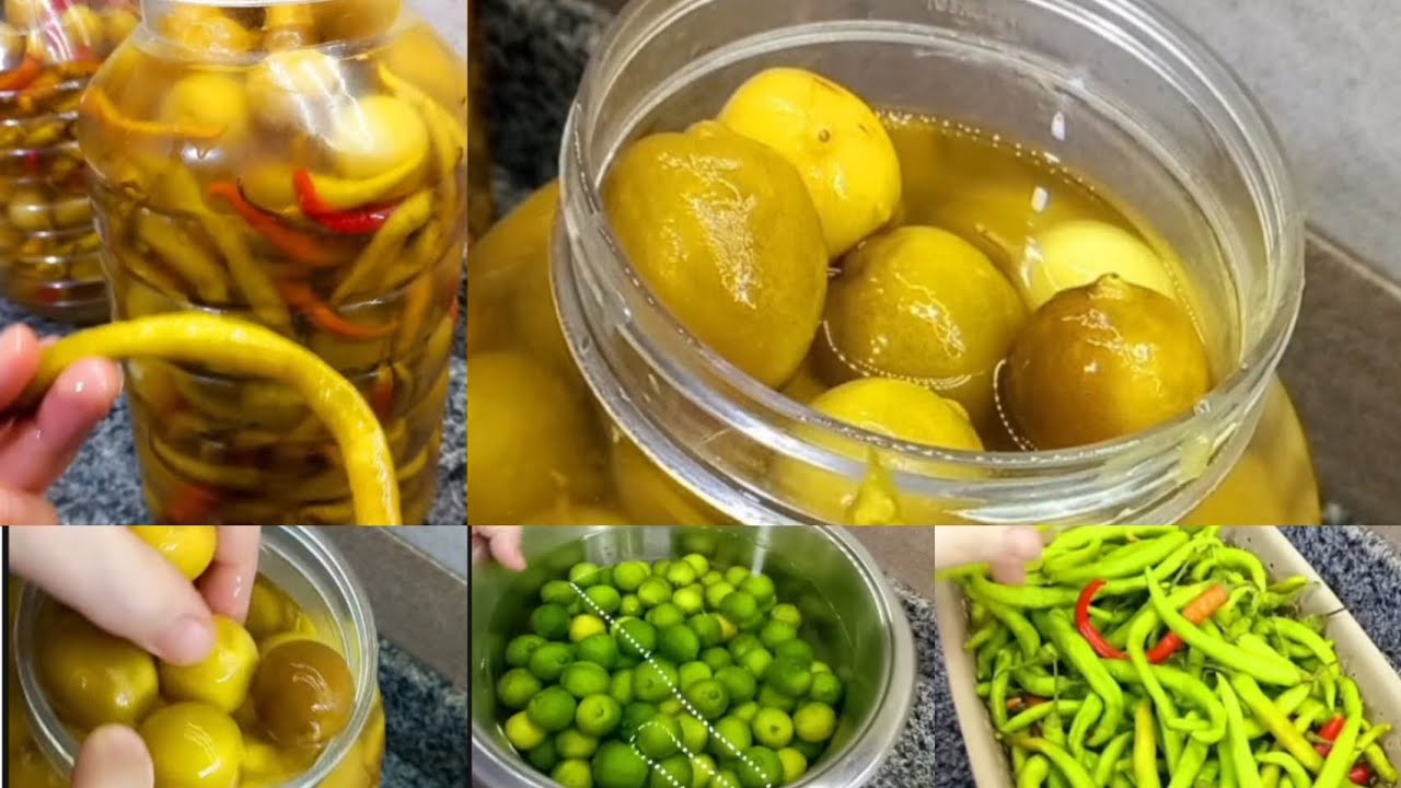 مخلل اليمون الأخضر بتاع زمان بطريقه جدتي مايه وملح وتاكلي احلي مخلل