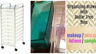 Watch me use Dollar Tree organizing bins to organize the drawers of a rolling storage cart that I purchased at Michaels. It