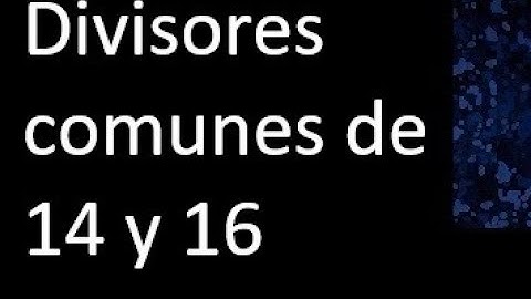 Divisores comunes de 14 y 16 . simultaneamente dividan a