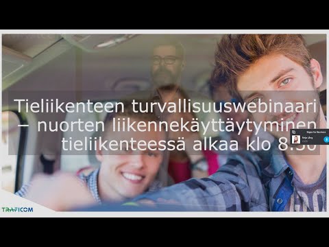 Tieliikenteen turvallisuuswebinaari - nuorten liikennekäyttäytyminen