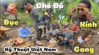Chẻ Đá Giữa Rừng Châu Phi - Áp Dụng Kỹ Thuật Việt Nam Thành Công || Huy Khánh Vlogs