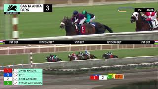 Divine Rascal wins Race 3 on Saturday, January 29, 2022 at Santa Anita Park.