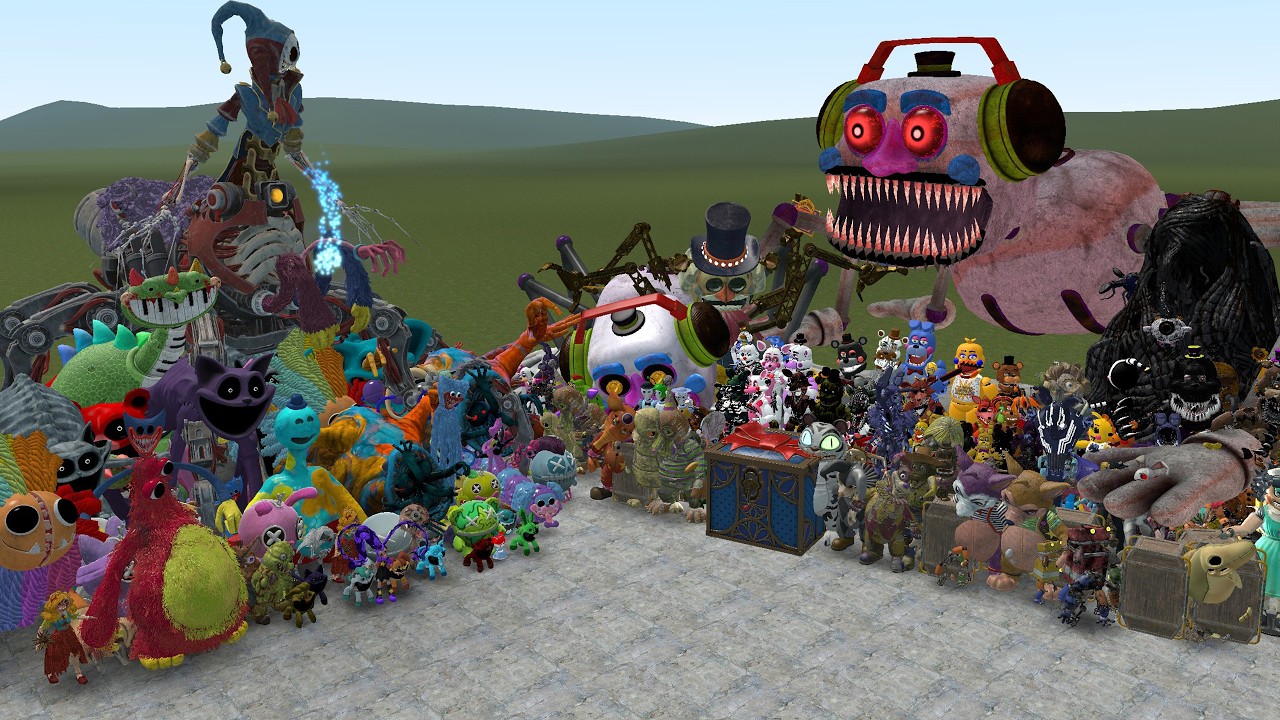 ALL POPPY PLAYTIME CHAPTERS 1-5 VS ALL FNAF 1-11 SECRET OF THE MIMIC ANIMATRONICS In Garry's Mod!