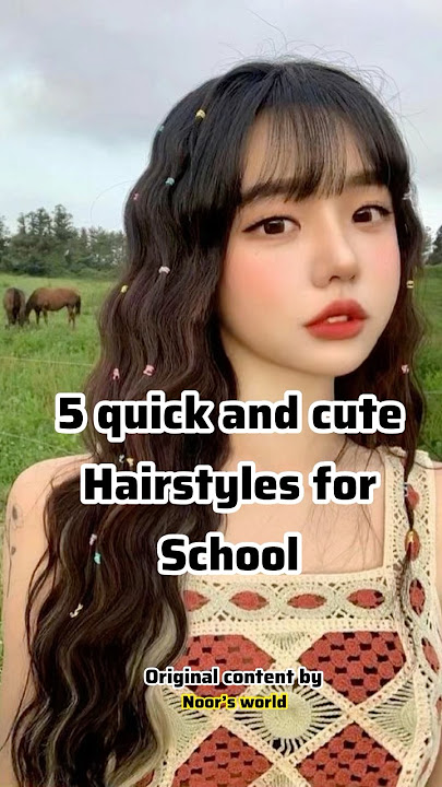 5 quick and cute hairstyles #school #hairstyles #cute #hair #cutehairstyle #schoollife #aesthetic