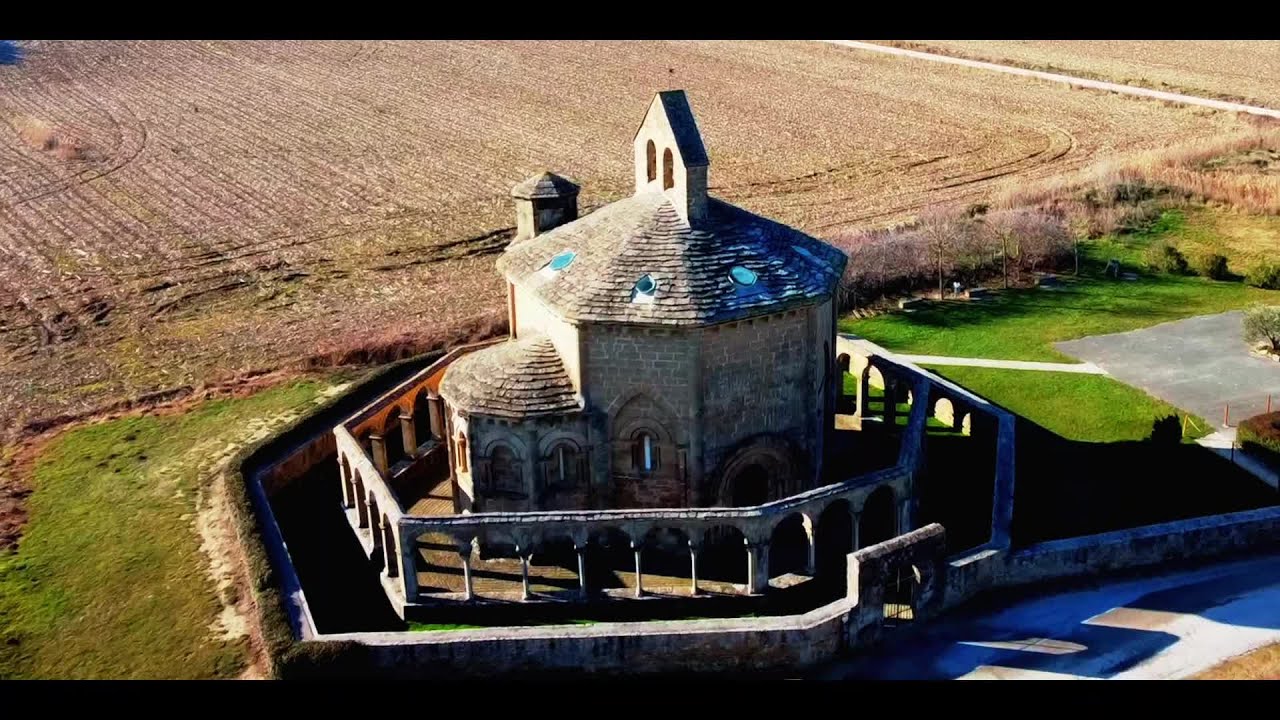 Santa Maria de Eunate. (DRONE VIEW)