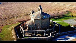 Santa Maria de Eunate. (DRONE VIEW)