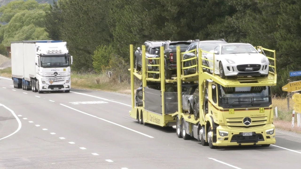 41 Mercedes Benz Trucks on the Road around New Zealand's South Island