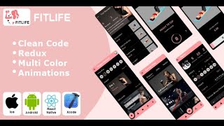 FitLife - Fitness & Exercise App React Native iOS/Android App screenshot 5