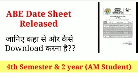 Assignment Date Sheet Released Download Now ll 4th Semester & 2 Year Annual Mode Student ll#GSS..