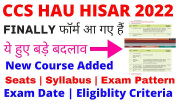 CCS HAU BSc agriculture entrance exam 2022-23 | HAU Hisar exam application form date 2022