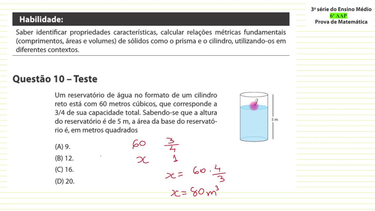 MAT36AAP Q0010 - Matemática 3º ano Ensino Médio