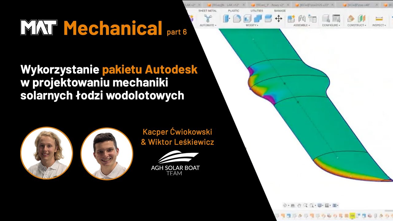 Pakiet Autodesk w projektowaniu mechaniki solarnych łodzi wodolotowych | MAT Mechanical part 6