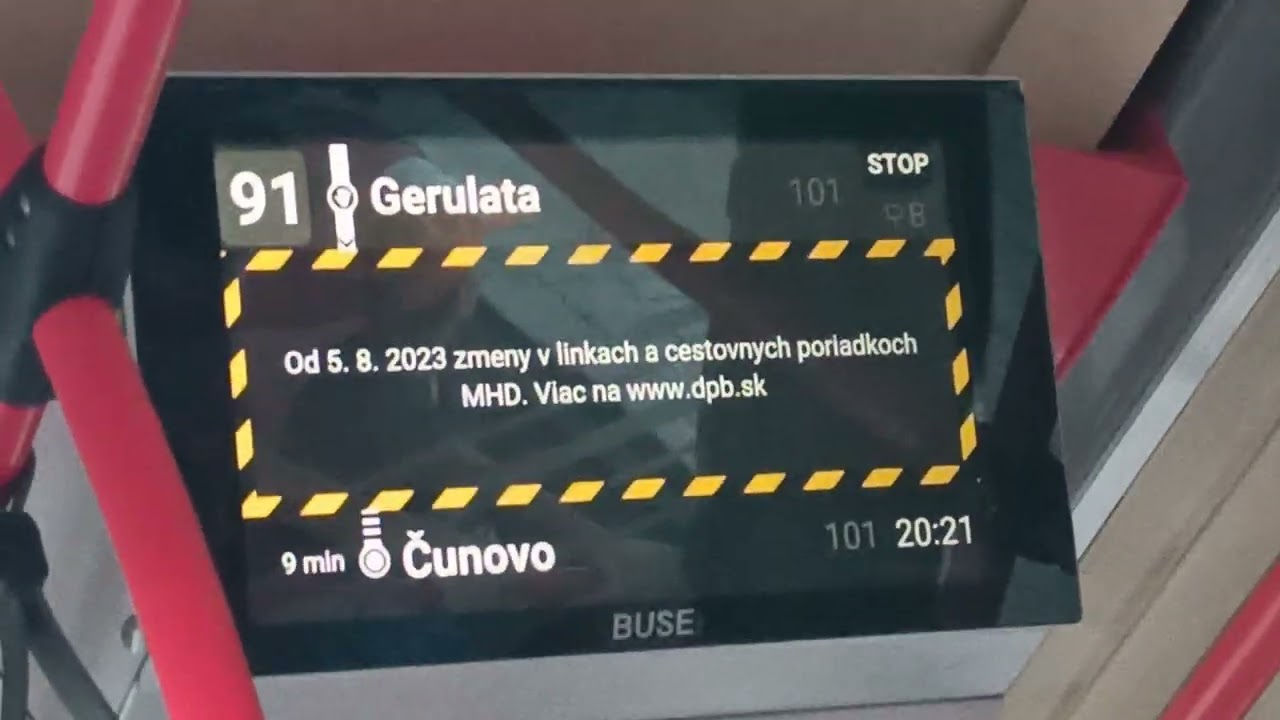 91 autobus Bratislava Jasovská - MiÚ Čunovo jazda v autobuse 